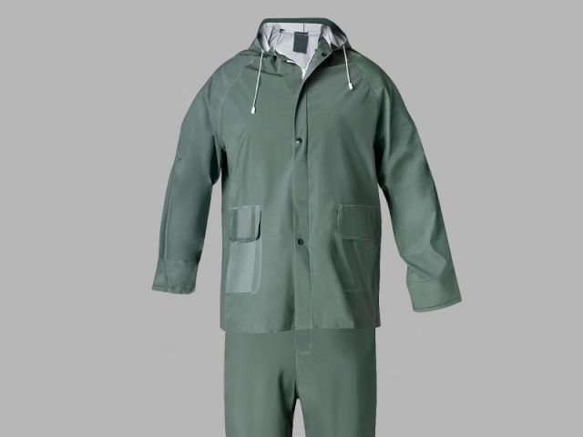 Traje de Agua Impermeable Verde Pvc         Talla