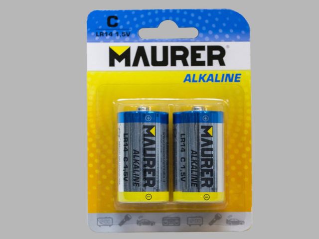 Pila Maurer Alcalina C / LR14  (Blister 2 piezas)